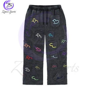 2025 fabricante personalizado buen proveedor grueso desgastado Vintage bordado parche hombres ácido lavado Zip Up Rhinestone chándales - Product Image 5