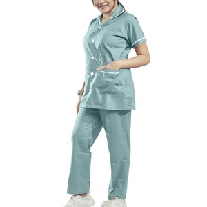 Uniformes Médicos para Mujer, Conjuntos de Uniformes de Enfermera Elásticos de Lona Ecológicos con Logotipo Personalizado al por Mayor - Product Image 4