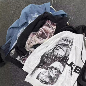 Sweatshirts personnalisés épais pour femmes Street Wear Vêtements Acid Wash Boxy Y2k Blank Plain Zip up Sweat à capuche court - Product Image 2