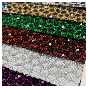 YX1288 180gsm Kain Jacquard Lurex Motif Ular yang Sedang Populer dengan Batu 3D, Kain Jacquard Khusus untuk Tekstil Rok - Product Image 2