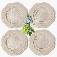 Vente en gros de napperon en rotin fait à la main, tapis de table décoratif rustique Boho Charger Plate du Vietnam