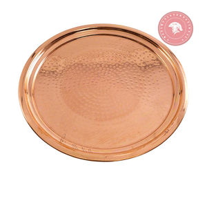 Nueva Bandeja de Servir de Cobre Martillado Artesanal de 14 Pulgadas |   Bandeja Decorativa de Cobre de Diseño Tradicional |   Calidad Premium | Precio Bajo - Product Image 1