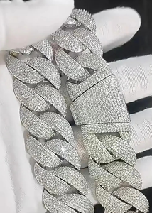 Hip Hop <b>Moissanite</b> Diamond Chain Iced Out Cuban Link Diamond Necklace - Product Image 3