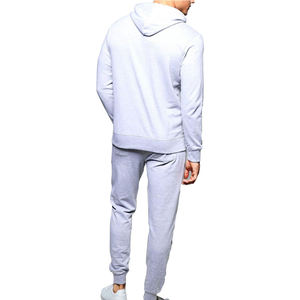 Survêtement de sport en molleton 100% coton brodé à deux pièces décontracté à capuche pour homme pour l'hiver - Product Image 3