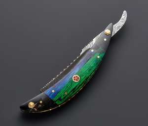 Navaja de Afeitar Recta de Damasco Hecha a Mano de Alta Calidad con Hermosa Mango de Madera, Fabricante de Cuchillos de Barbero con Soporte OEM para DIY - Product Image 5