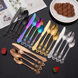 Ensemble de couverts élégant multi-finitions en acier inoxydable pour les repas en famille, les fêtes, l'accueil des invités et les occasions spéciales, idéal pour offrir en cadeau - Product Image 5