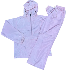 High Quality Casual Solid Breathable Windbreaker Jacket Two Piece Windbreaker Set for Men Wholesale Tracksuits - Product Image 4