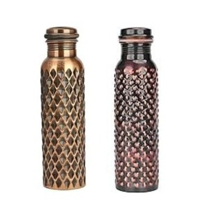 Logo personnalisé 330 GM Ant. Bouteille en cuivre diamant 1 L Où l'élégance rencontre l'hydratation dans la forme la plus raffinée, Ant. Flacon en cuivre - Product Image 6