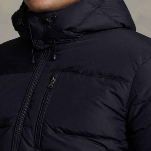 Veste d'hiver en laine matelassée pour homme avec capuche, fermeture éclair, méthode de tissage non tissée coupe-vent rembourrée - Product Image 4