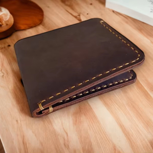 Full Grain <b>Leather</b> Bifold <b>Men</b> <b>Wallet</b> Handmade Classic Bifold Minimalist Gift Card Holder CHW-0023 - Product Image 1