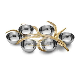 Style de l'industrie tendance en métal 6 bols articulés avec porte-feuille en acier inoxydable vaisselle de service bol plats de stockage des aliments - Product Image 1