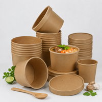 Gobelet en papier kraft jetable, recyclable, robuste, personnalisable avec logo, construction solide pour la crème glacée, compostable