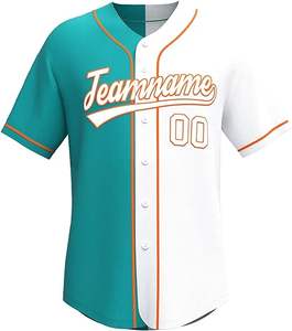Custom Baseball Jerseys Sublimation Full Button Team Uniforms Breathable Short Sleeve <b>Mens</b> <b>Sports</b> Training <b>Shirts</b> Apparel - Product Image 1
