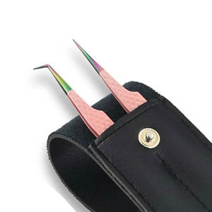 Pince à épiler professionnelle en fibre de qualité salon, antidérapante, couleur rose, prix usine de gros - Product Image 2