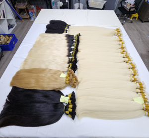 100% VietNam | Machine Double Wef Virgin Raw Vietnamese Baby Bulk Human | Natural Straight Wave Texture | Tangle Free | 8 Inches - Product Image 2
