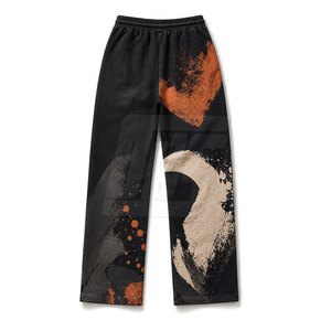 Heavyweight Mens DTG <b>Trousers</b> Custom Graphic Printed Cotton Pants Relaxed Loose Fit Streetwear Casual Apparel Wholesale - Product Image 2