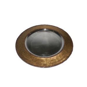 Vajilla de fiesta de cumpleaños Catering que sirve Placa de cargador de acero inoxidable para placa de cargador de madera redondeada sostenible - Product Image 4