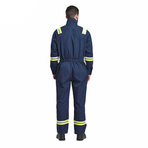 Combinaison de travail unisexe respirante en polyester ignifuge, ignifuge et résistante au feu, uniforme de sécurité réfléchissant pour l'exploitation minière - Product Image 4