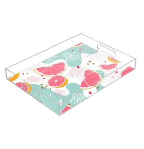 Plateau de service en acrylique Plateau de service en acrylique imprimé en émail papillon domestique moderne Unique - Product Image 2