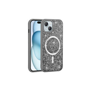 Funda de Silicona con Diseño de Diamantes de Lujo para MagSafe, para iPhone 15 Plus, Patrón de Mosaico GCMP, Delgada, Antigolpes, Protectora, Desierto - Product Image 5