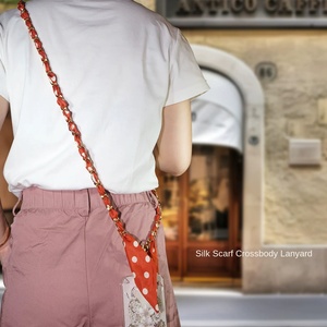 สายคล้องโทรศัพท์มือถือแบบถักไหม สายสะพายไหล่แบบโซ่ไขว้ ความยาว 120 ซม. สำหรับผู้หญิง - Product Image 3