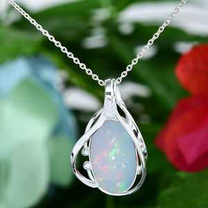 Colgante de ópalo etíope, Collar de plata de ley 925, joyería de piedra natal de octubre, collar de ópalo hecho a mano para mujer, regalo para ella - Product Image 2