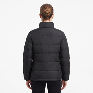 Women's European Size Waterproof <b>Crop</b> Puffer <b>Jacket</b> with Long Sleeves and Stand Collar Winter Bubble <b>Jackets</b> for Keeping Warm - Product Image 3