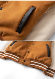 Veste universitaire LAYENNE de haute qualité pour hommes, broderie multiple, veste de baseball personnalisée, vente en gros unisexe - Product Image 5