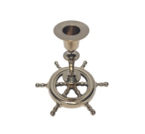 Portavelas de diseño de hélice pulida de níquel de aluminio para decoración de bodas y eventos a la venta - Product Image 2