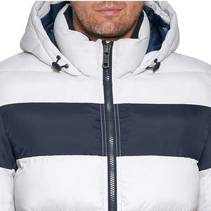 Veste d'hiver extérieure pour hommes personnalisée imperméable et coupe-vent en duvet à bulles avec toile brillante manteaux à bulles chauds et rembourrés - Product Image 5