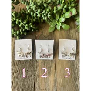 Navajo Sterling <b>Silver</b> Donkey Drop <b>Earrings</b> - Product Image 1