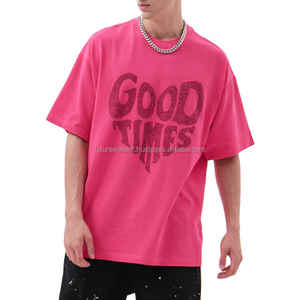 Premium Quality Crew Neck Mens Short Sleeve Full Rhine Stones <b>Summer</b> T-<b>shirts</b> 280gsm Soft Cotton <b>Shirts</b> - Product Image 2