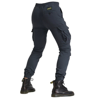 Pantalon cargo de moto pour homme D-Ride Moto, noir, respirant, séchage rapide, avec protections CE, design extensible et durable, pour adultes.
