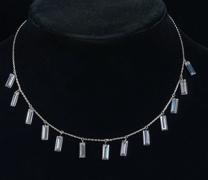 สร้อยคอเพชรมอยส์ซอไนต์สำหรับผู้หญิงสร้อยคอ925แต่งงานทำจากเงินสเตอร์ลิงตัดมาเป็นของขวัญ - Product Image 4