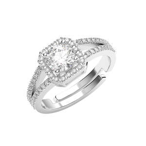 NOVAMART Fine Rhodium-Plated Diamond <b>Ring</b> for <b>Men</b>-925 Sterling <b>Silver</b> Bezal Setting Premium Jewelry Wholesale Export - Product Image 1