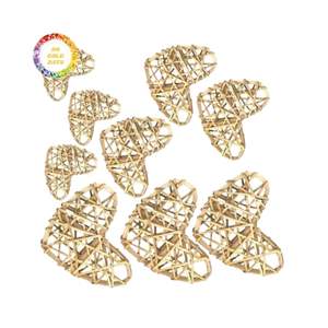 Décorations de Noël en coeur de rotin faites à la main vietnamiennes petits ornements d'arbre de coeur pour accrocher des accessoires de Noël de vente entière - Product Image 1