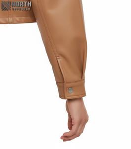 Gran oferta, chaqueta de cuero de alta calidad para mujer, nuevo diseño de moda, piel de oveja, manga larga, chaqueta con cremallera, Otoño Invierno, personalizada - Product Image 6