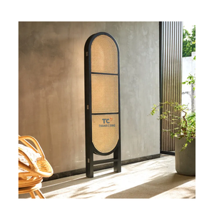 แผ่นแบ่งหวายสำหรับห้องแบบพับได้ฉากกั้นห้องเคลื่อนย้ายได้ทำจากไม้และหวายฉากกั้นสำหรับห้องงานฝีมือ - Product Image 4