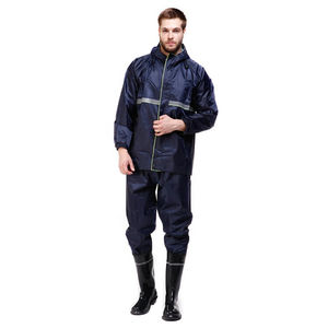 Traje de lluvia de algodón ajustado para hombre, chándal informal de Color sólido con un solo pecho, traje de lluvia de talla grande para primavera y otoño - Product Image 1