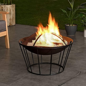 The modern steel <b>firepit</b> with a large capacity for burning timber and hardwood log and outdoor warmth for Garden for Outdoor Use - Product Image 3