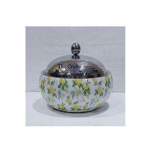 Best Selling Wooden And Mop Work Hot Pot <b>With</b> Steel <b>Lid</b> For Home Hotel Food Serving Casserole <b>Dish</b> Hot Pot - Product Image 3