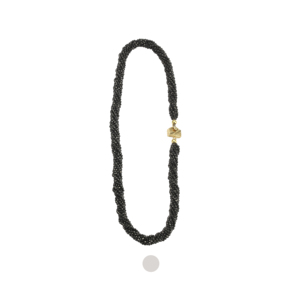 Collar de Espinela Negra Birmana de 180 Quilates con Cadena de Plata de Ley - Product Image 1