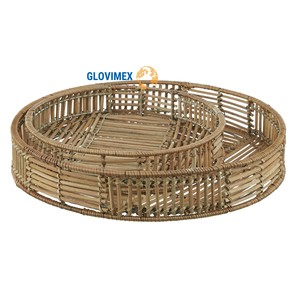 Hot New Item Bambou Rotin Alimentaire Plateaux À Manger Décor Fruits Bougie Plateaux Durable En Osier Écologique Salle À Manger Décor À La Maison - Product Image 1