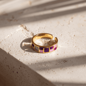 Juego de anillos apilables S925 con perlas y esmalte, anillo de joyería personalizada para damas - Product Image 2