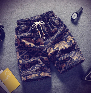 Surf verano nueva boutique flor algodón Lino hombres casual playa pantalones cortos hombres casual transpirable ocio pantalones cortos hombres - Product Image 4