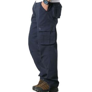 Pantalon de survêtement tactique 100% coton, décontracté, cargo, randonnée, automne, multi-poches, molleton, travail, cargo, lavé, pantalon pour homme - Product Image 1