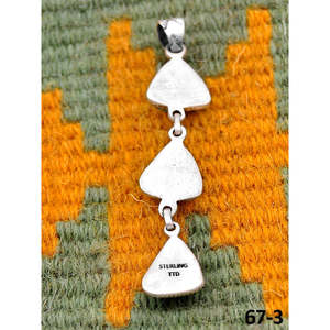 Artisanat du Sud-Ouest # 8 pendentifs sertis de pierres turquoise et argent sterling - Product Image 4
