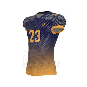 Uniforme de football américain personnalisé pour hommes, maillot à col en V avec dégradé de couleurs, 23, sublimé, respirant, ajusté, manches courtes - Product Image 4