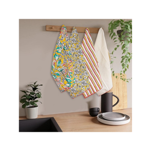 Ensemble de 4 torchons de cuisine imprimés de motifs floraux tendance, rectangulaires, décoratifs, en coton, multicolores, pour la maison - Product Image 5