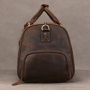Sac de voyage en cuir, sac de week-end, pliable, grande capacité, portable, avec fermeture à glissière, sangle réglable, design durable - Product Image 3